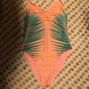 Lovely Palm Leaf One Piece